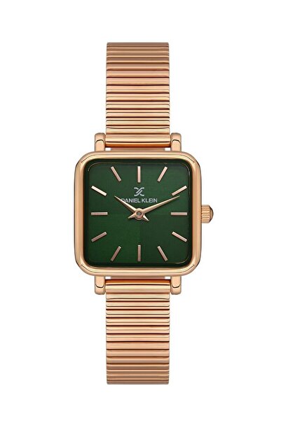 Daniel Klein Rose Gold Dk.1.13474-5 Steel Plated Curved Calendar Women's Watch