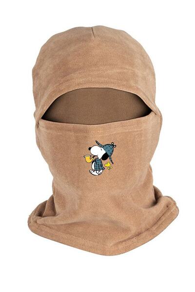 Fanze Mască de zăpadă din lână polară de iarnă cu imprimeu Snoopy Detective r...