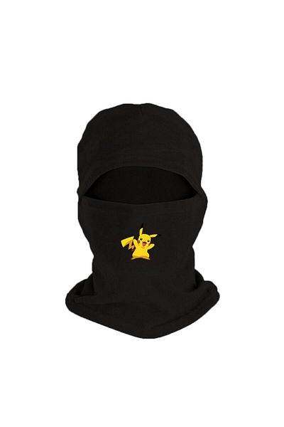 Fanze Winter Black Fleece Snow Mask - Pikachu Printed, Rnz1828