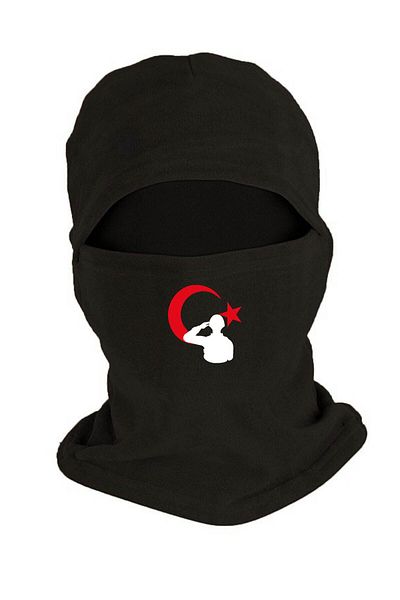 Fanze Black Turkish Military Printed Fleece Snow Mask - Rnz1523