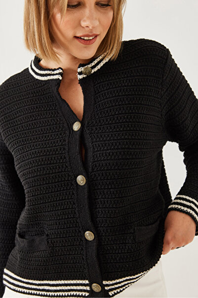 Bianco Lucci Women's Buttoned Pocket Detailed Knitwear Cardigan 20246247