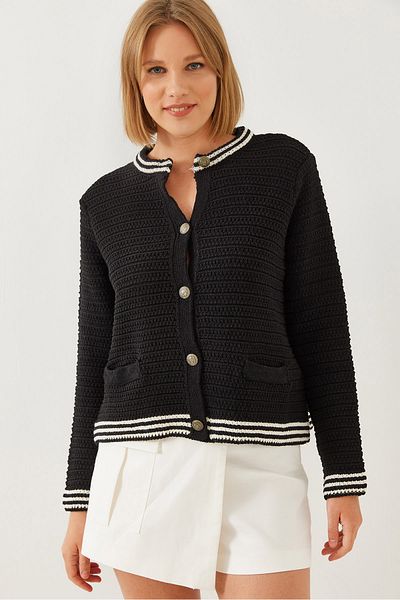 Bianco Lucci Women's Buttoned Pocket Detailed Knitwear Cardigan 20246247