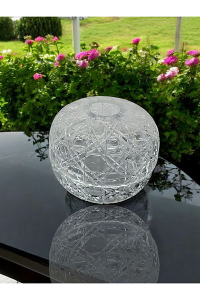 AYZ HOME Glass Napkin Holder and Dump - Cut Crystal