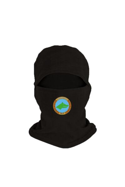 Fanze Mască de iarnă din lână polară - Imprimată Göktürk, Negru rnz1452