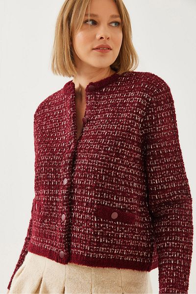Bianco Lucci Cardigan de damă cu modele de buzunar 20246238