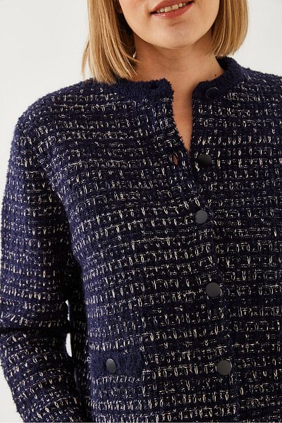 Bianco Lucci Damen-Strickjacke mit gemusterten Taschen 20246238