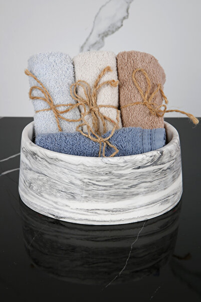 betonmall ملابس خرسانية منقوشة بالرخام مقاس 20 سم - حامل المناشف ووعاء المجوه...