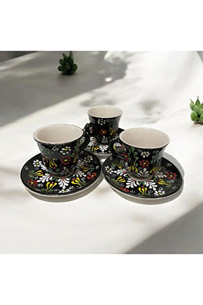 NADİR 6'lı Siyah Kahve Fincanı Takımı