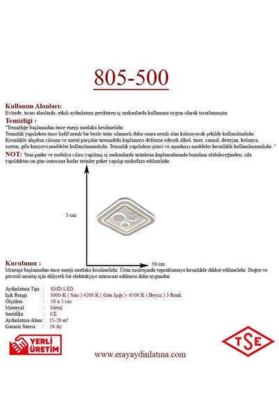 Eray Aydınlatma 805-50 Plofonyer Led Avize