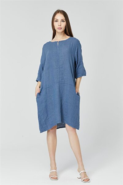HomeStore Single Button Linen Dress