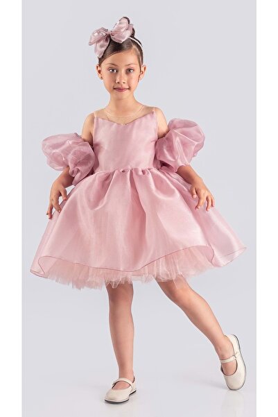 Mnk Baby&Kids Rochie de seară pentru fete Miss California PUDRA - MNK0594