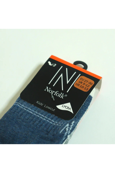 NORFOLK Yogi Cotton Daily Comfort Children's Socks 3 Pack Navy Blue/Cream/Grey