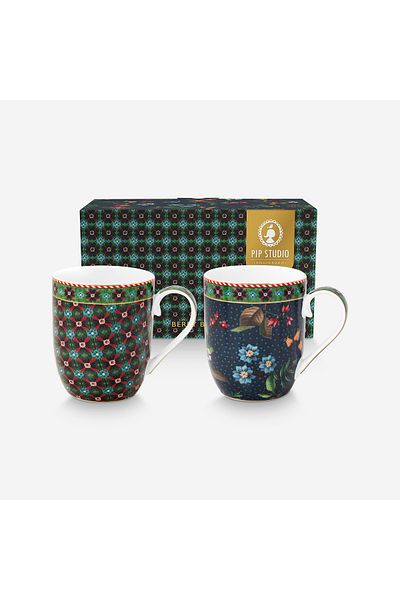 Pip Studio Berry Blues Blue Porcelain Mug Set 145 ml
