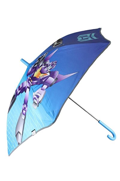 Marlux 6 Fiber Telli Erkek Çocuk Şemsiye Robot Desenli Rüzgara Dayanıklı Erke...