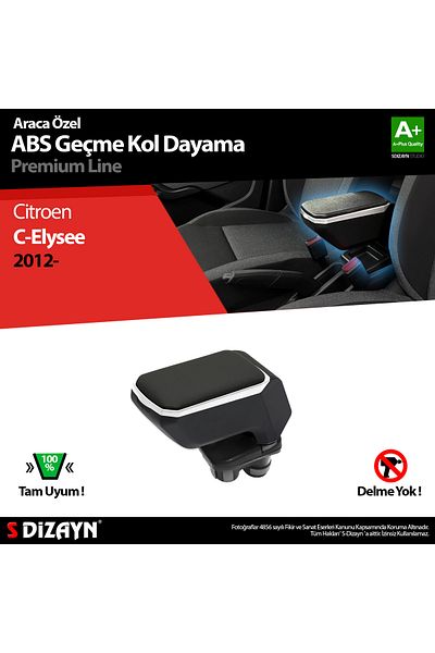 S Dizayn S-Design Citroen C-Elysee Armrest Armrest Snap-On Abs Gray 2012-2017 a Quality Klc-Gc-Gr-5501