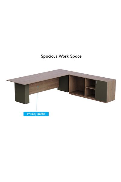 Mahmayi Truffle Davos Oak-Lava Grey ED4-LSTDO-LG Executive Desk 180 cm