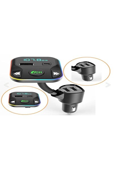 EFGARAGE Bluetooth Araç Kiti Araç Fm Transmitter USB Type-C Flash SD Kart MP3...