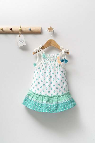 Tongs Baby Rochita de vara din muselina pentru fetite Peacock, Tongs baby, Somon, 6-9 luni