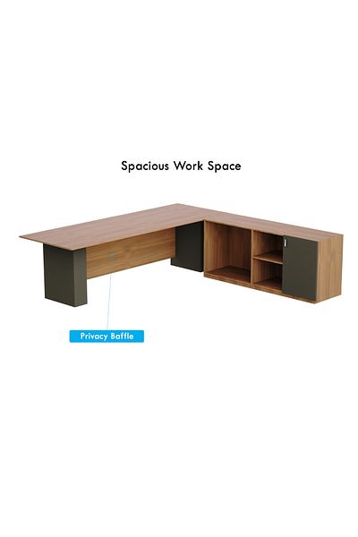 Mahmayi Natural Dijon Walnut-Lava Grey ED4-LSNDW-LG Executive Desk 180 cm