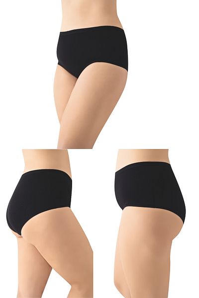 Özlem & Donex Women's 3-Piece High Waist Plain Black Bato Panties