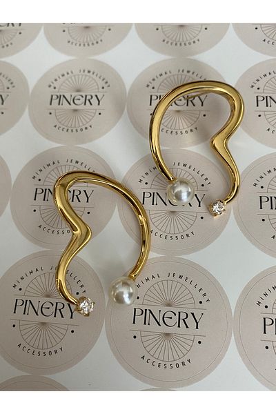 Pinery Jewels Stainless Steel Women's Earrings Pair with Single Stone Ball Pearls