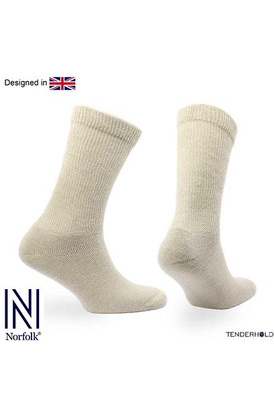 NORFOLK Peter Wool Stretch Technology Πλήρως μαξιλαράκια Extra Widened Socks 2 ζεύγη κρέμα συσκευασίας