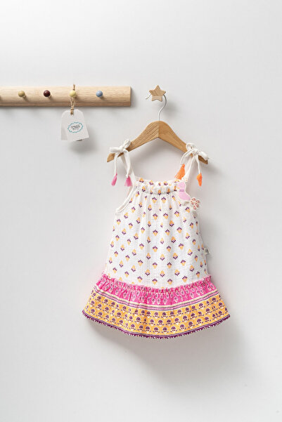 Tongs Baby Rochita de vara din muselina pentru fetite Peacock, Tongs baby, Somon, 6-9 luni