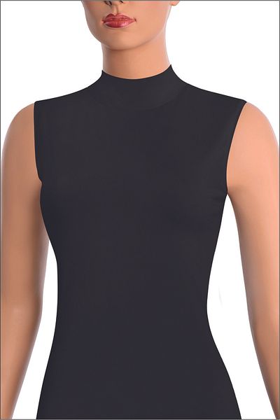 NİSYVE Black and White 2 Pack Zero Sleeve Turtleneck Cotton Women's Athlete