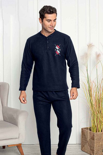 Wordex Σετ ανδρικών πιτζάμες Falkom 7206 με μοτίβο Fleece Σετ ύπνου