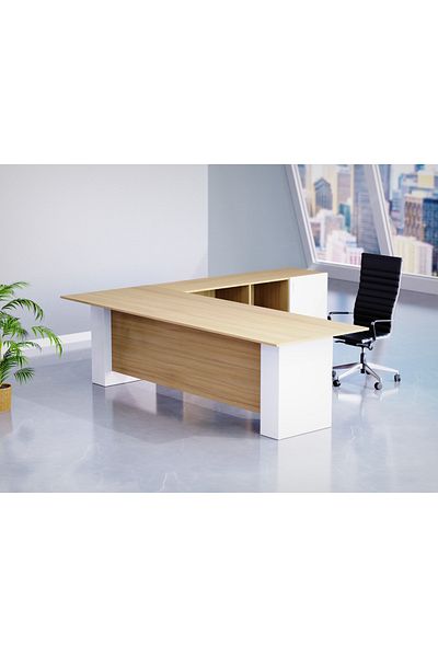 Mahmayi مكتب تنفيذي Coco Bolo-Premium White ED4-LSCBW مقاس 180 سم