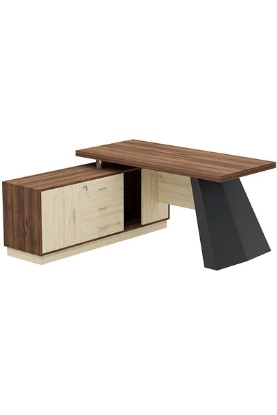 Mahmayi Elegante 191-16 Modern Executive Desk Dark Walnut