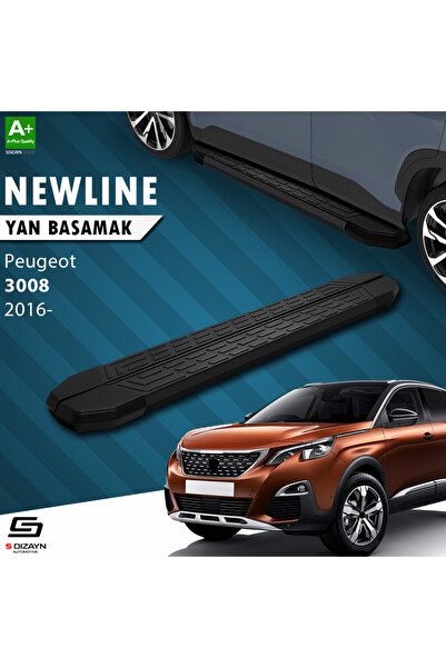 S Dizayn Peugeot 3008 2 NewLine Siyah Yan Basamak 183 Cm 2016-2023 A+ Kalite ...