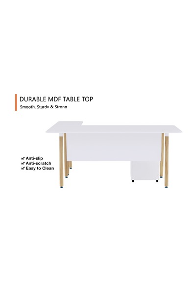 Mahmayi TJ HYT34-16L White Executive Workstation with Drawer