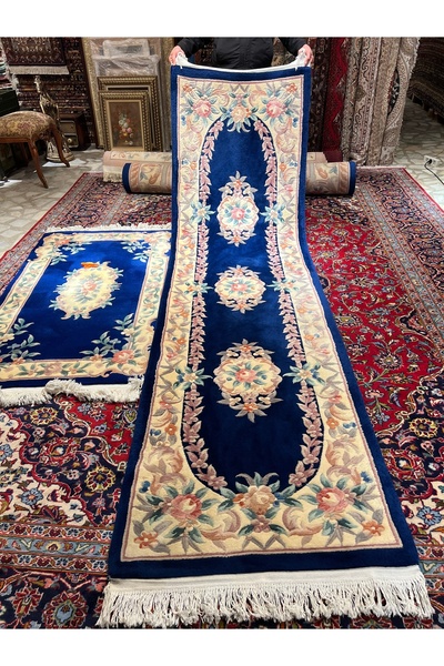 RD RAMAZAN DAĞ EL HALI SANATI El Dokuma Kabartmalı Çin Halısıdır  Ebat 305x85..