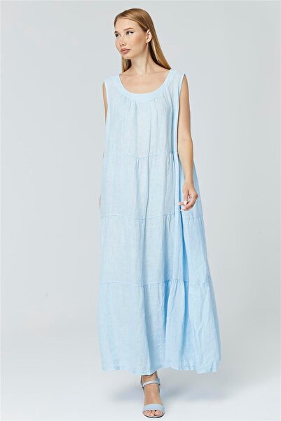 HomeStore Μακρύ λινό φόρεμα