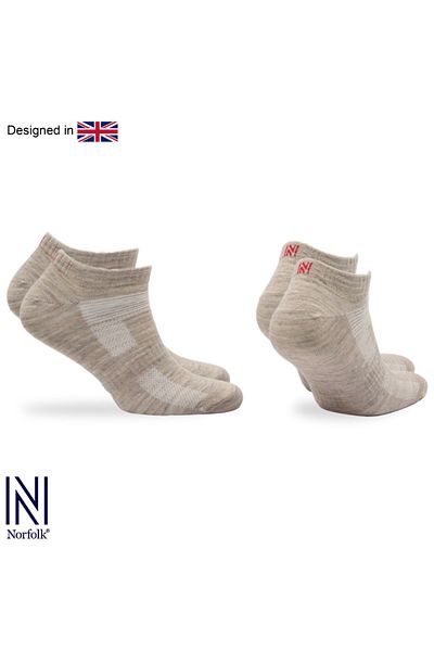 NORFOLK Sheldon Lc Low Cut Merino Wool Κάλτσες πεζοπορίας εξωτερικού χώρου 2 συσκευασιών κρέμα