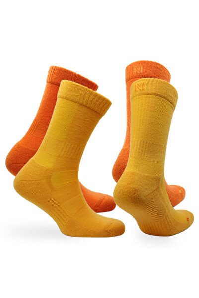 NORFOLK Чорапи за ходене на открито Leonardo от мериносова вълна, 2 чифта, жълто-оранжеви