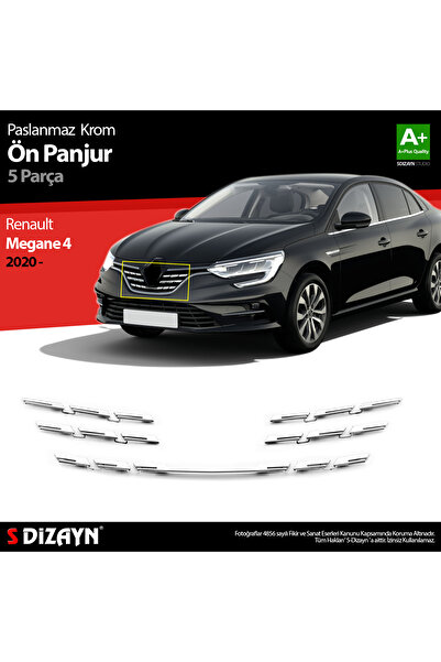 S Dizayn S-Dizayn Renault Megane 4 Krom Ön Panjur 5 Prç. 2020-2023 7034180