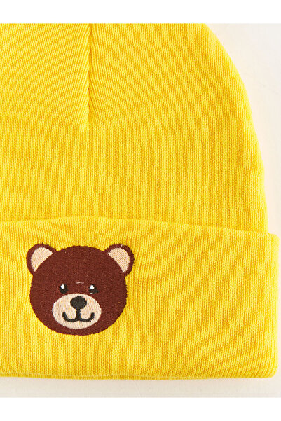 LC Waikiki LCW ACCESSORIES Teddy Bear Embroidered Boy's Beret