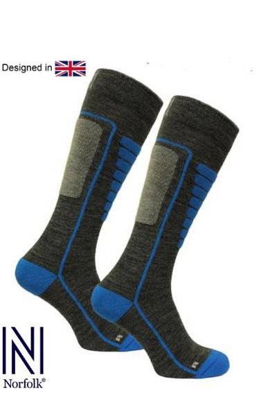 NORFOLK Μπλε Courchevel Merino Wool ελαφριές κάλτσες σκι