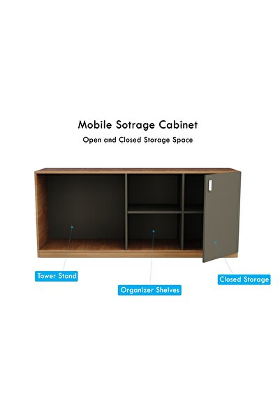 Mahmayi Natural Dijon Walnut + Grey GED-5 Glass Executive Desk 320 cm