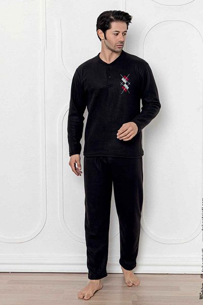 Wordex Σετ ανδρικών πιτζάμες Falkom 7206 με μοτίβο Fleece Σετ ύπνου