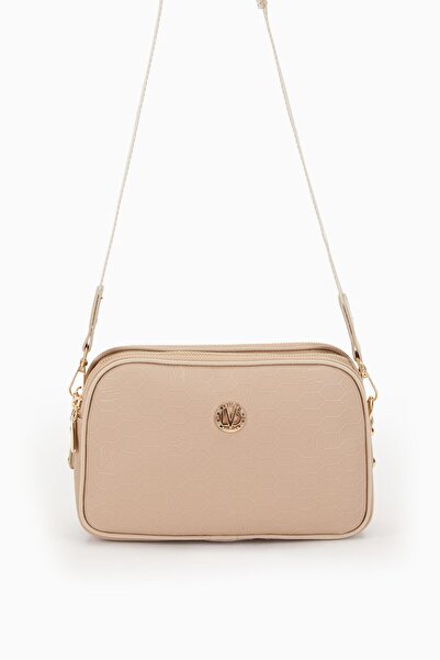 Levidor Mink Double Zipper Honeycomb Printed Shoulder Bag