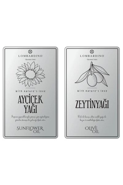 Digithome Lombardino 2 Pieces Olive Oil and Sunflower Oil Set - 11X6,6 cm Silver Label
