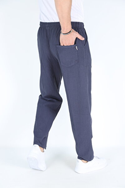 Genel Markalar Füme Renk Erkek Yazlık Keten Karışımı Pantolon