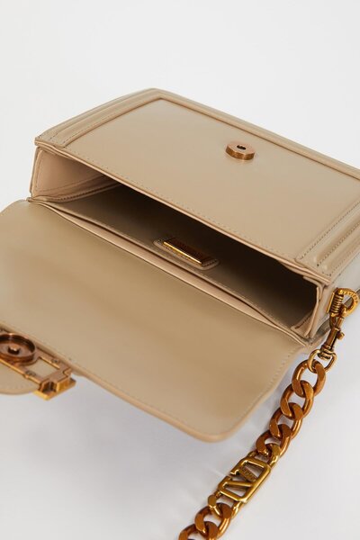 Levidor Geantă de umăr cu curea din piele gri