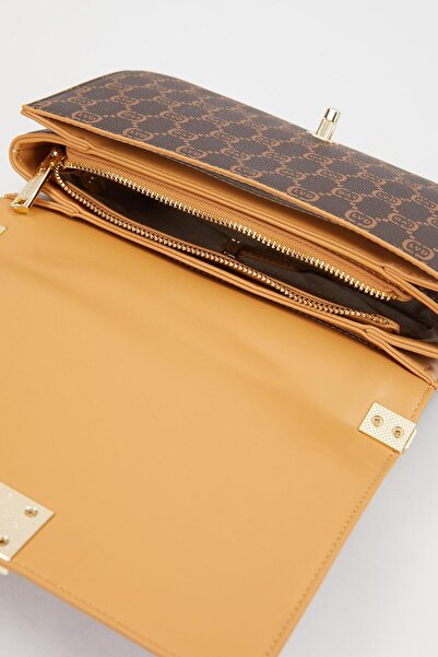 Levidor Brown Embroidered Shoulder Bag