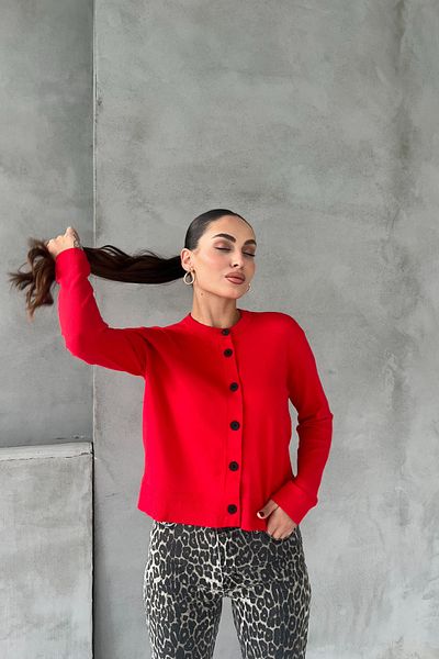 Seda Yalçın Atelier Red Mulia Buttoned Knitwear Cardigan