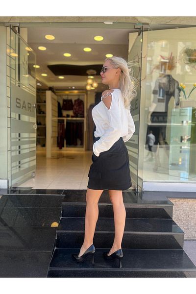 Unique Suede Fabric Mini Skirt