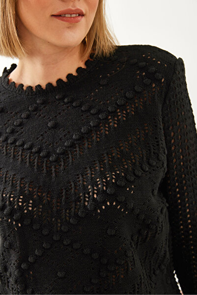 Bianco Lucci Bianco Lucci Kadın Ajurlu Triko Bluz 85001038